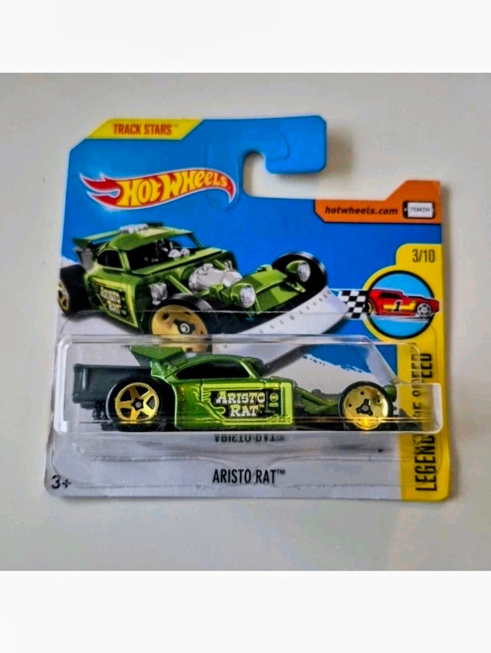 Aristo Rat Green With Gold Rims Kids Toy Car 2017 Hot Wheels Legends Of Speed